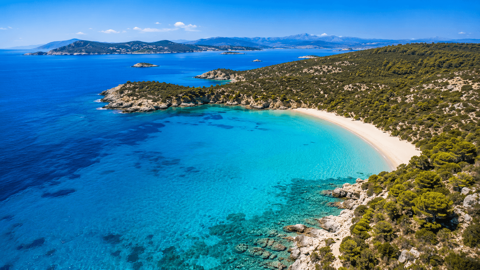 Sapientza Island aerial view